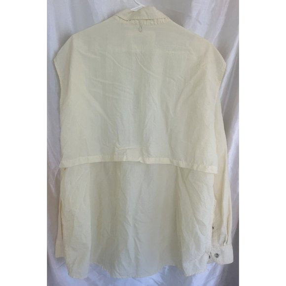 VTG All American Fisherman Shirt Mens Yellow Long Sleeve Vented‎ Fishing Outdoor - Picture 4 of 4